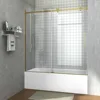 Sliding Bathtub Shower Doors, 57 1/2-60 in. W Adjustable x 60 in. H, 5/16 inch(8mm) Tempered Safety Glass Thickness, 5