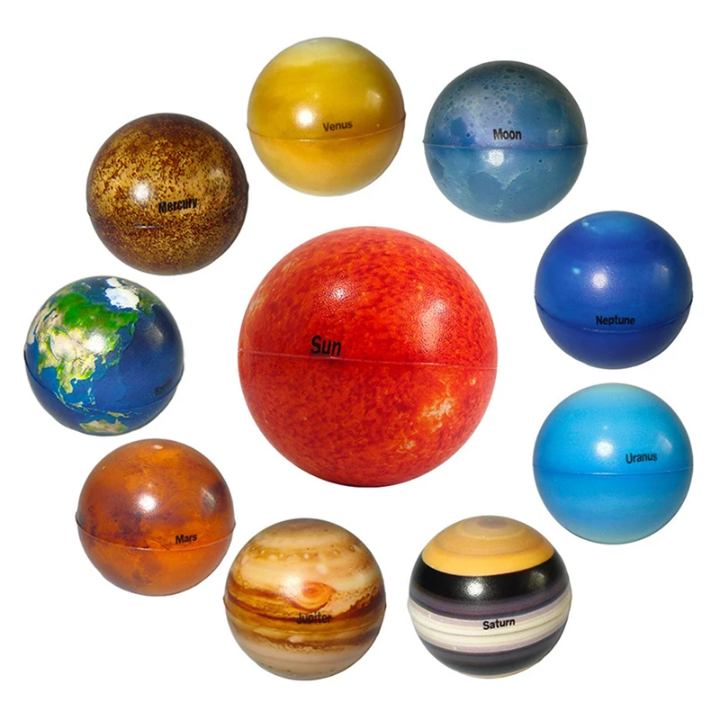

1PC 6.3CM Solid Elastic Ball Planet Solar System Children's Puzzle Early Education Decompression Toy