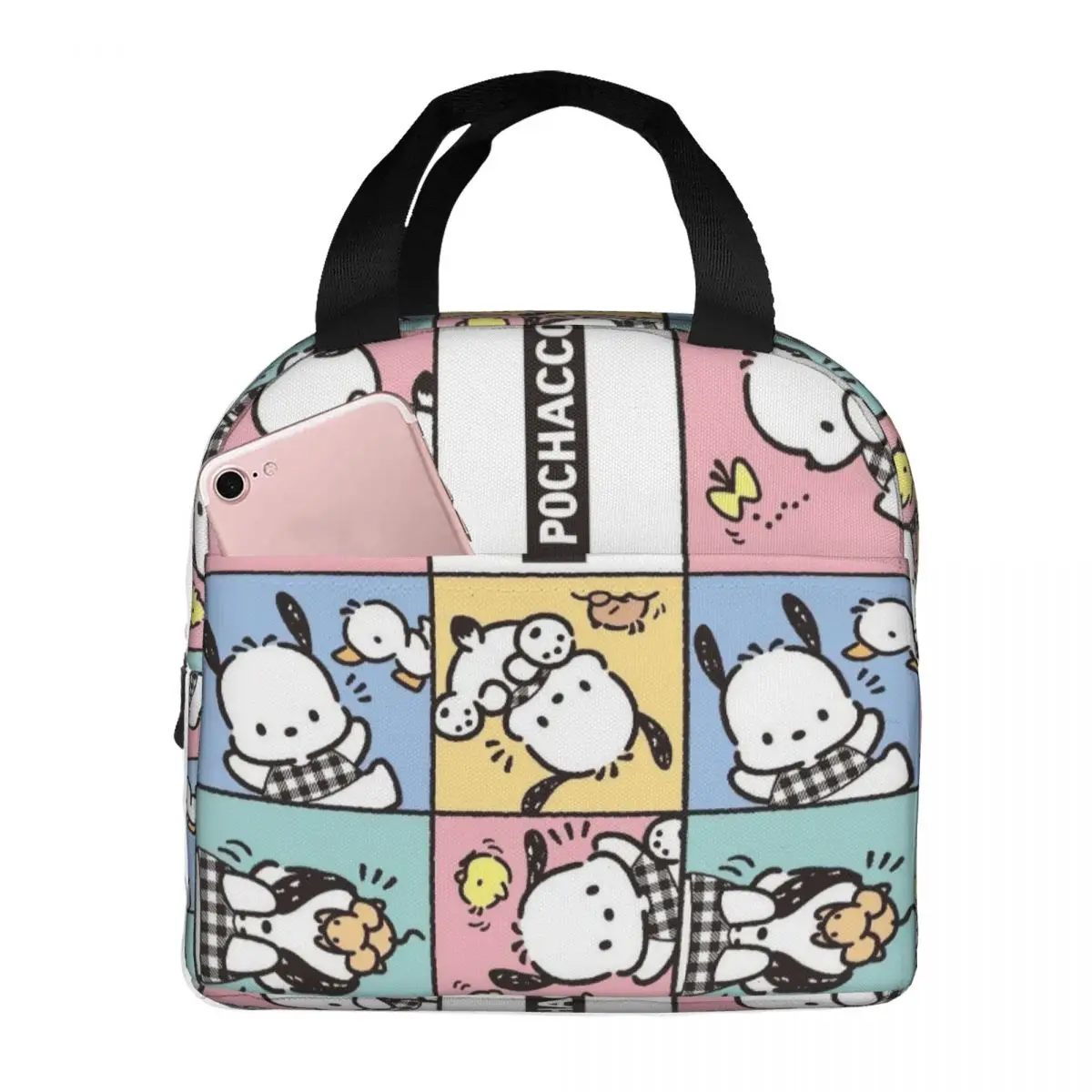 

Pochacco Paterrn Insulated Lunch Bag High Capacity Cartoon Dog Reusable Thermal Bag Tote Lunch Box Beach Outdoor Girl Boy