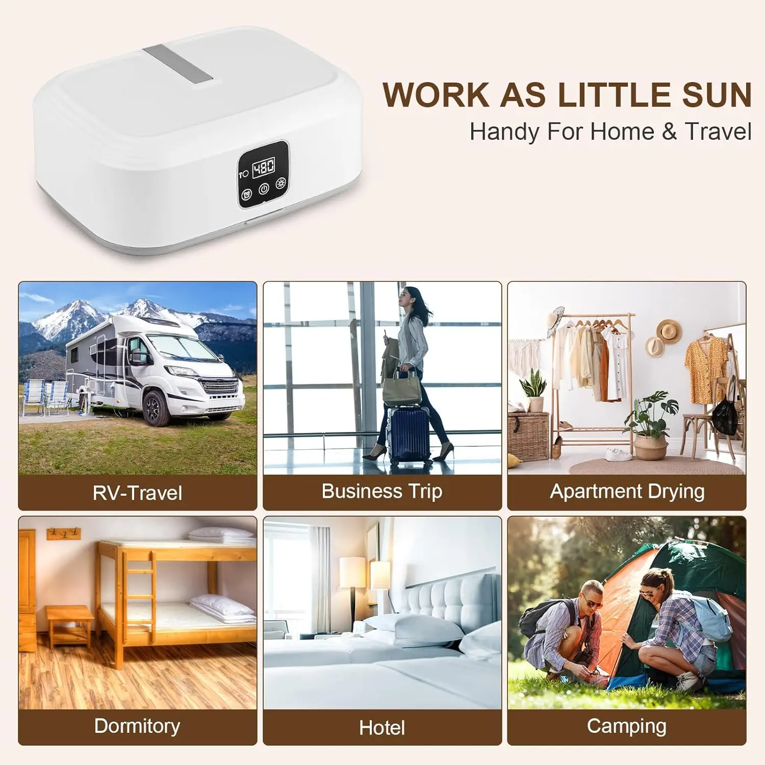 Portable Clothes Dryer, Laundry Dryers with Remote Control Foldable Dryer with Timer for Apartment,Rv,Travel,Housework Dr