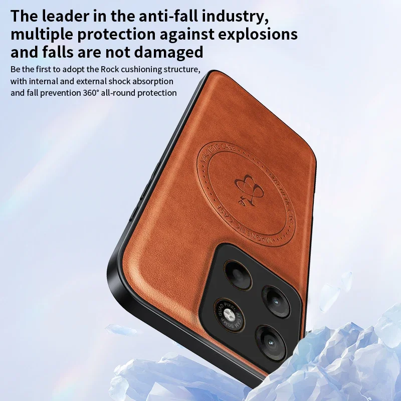 Magnetic Wireless Charging PU Leather Protective Phone Case
