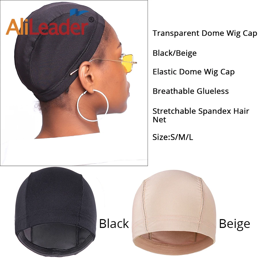 Plussign Black Mesh Dome Cap Wholesale 1PC Breathable Glueless Stretchable  Spandex Hair Net Weave Cap For Making A Wig