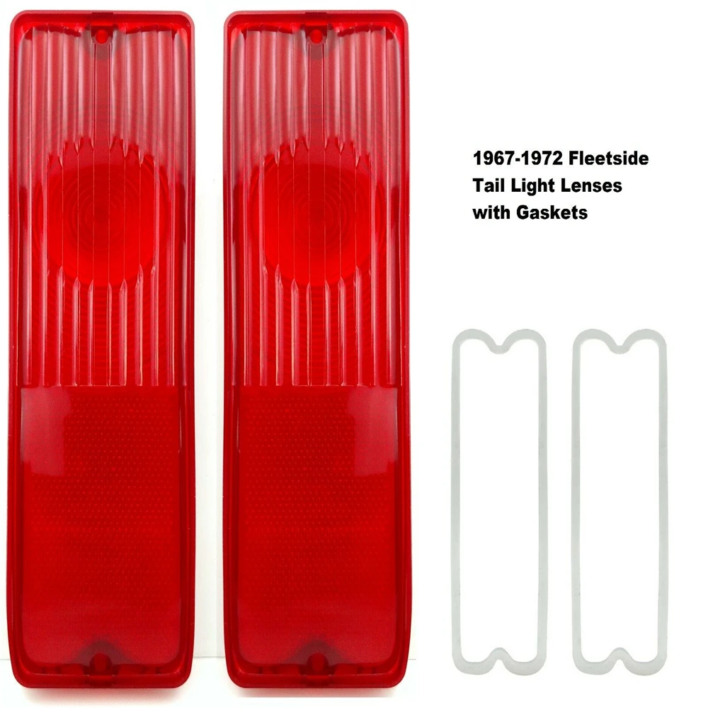 

1 Pair Car Tail Light Lamp Lenses With Gaskets 1967-1972 For Chevy / GMC Pickup Truck Red Smoke Black