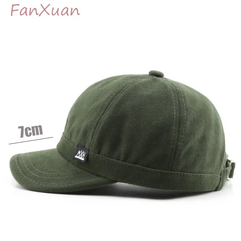 

New Fashion Men's Baseball Cap Designer Short Brim Pure Color Vintage Caps Men Snapback Hats