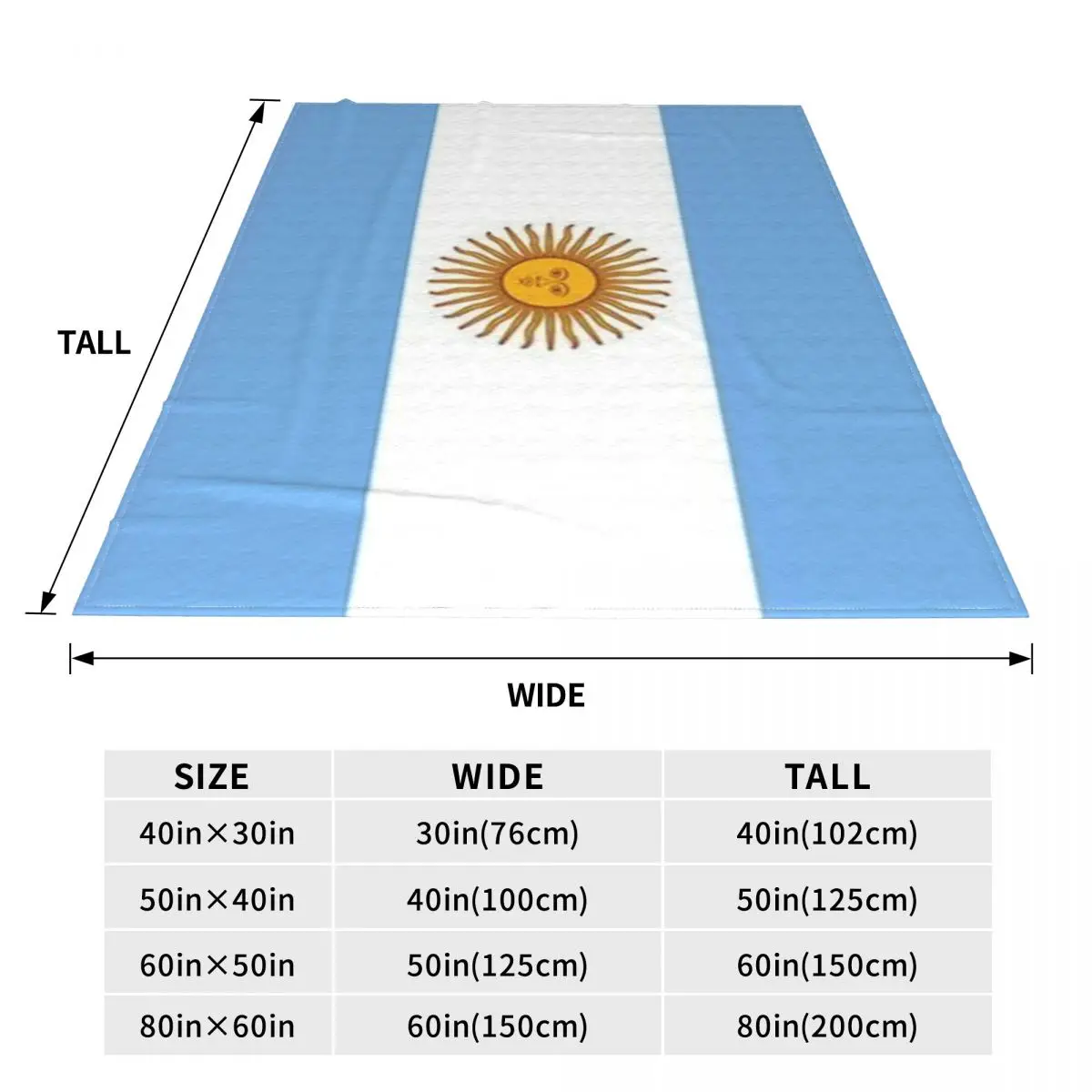 Argentina Flag Super Soft Blankets Blue and White Travelling Throw Blanket Winter Funny Custom Flannel Bedspread Sofa Bed Cover 3