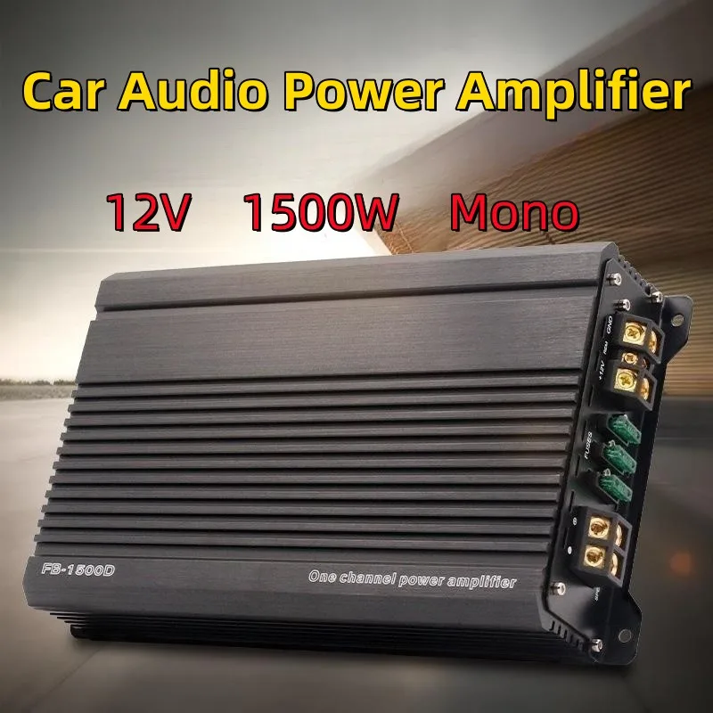 

Car Audio,Modified with 12V 1500W High-power Single Channel D Class Car Audio Power Amplifier