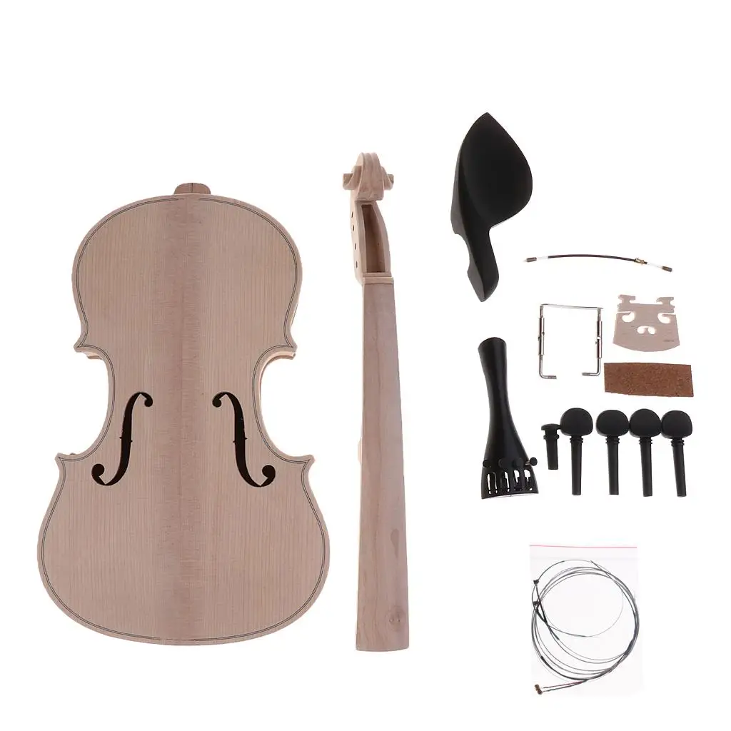 Acoustic Violin Exquisite Spruce Wood Handcrafted Violin DIY Kits-4/4 Full Size