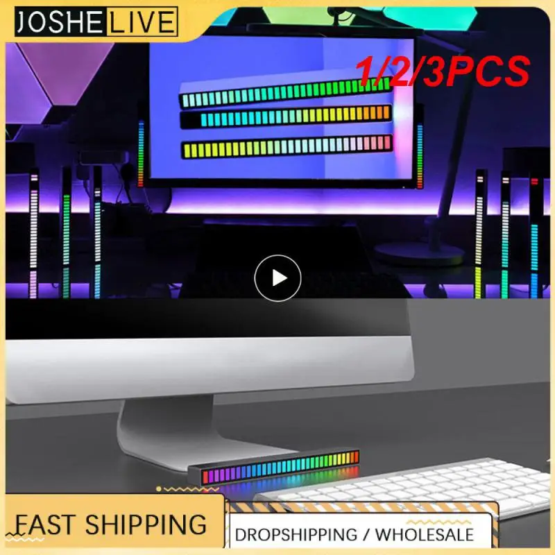 

1/2/3PCS 16 LED Plug in With APP Wireless Sound Activated Light Bar Music Pickup Voice Lights Ambient Lamp Aesthetic Game Room