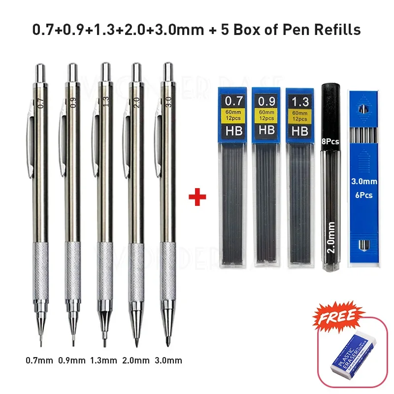 Premium Full Metal Mechanical Pencil for Sketching and Drawing