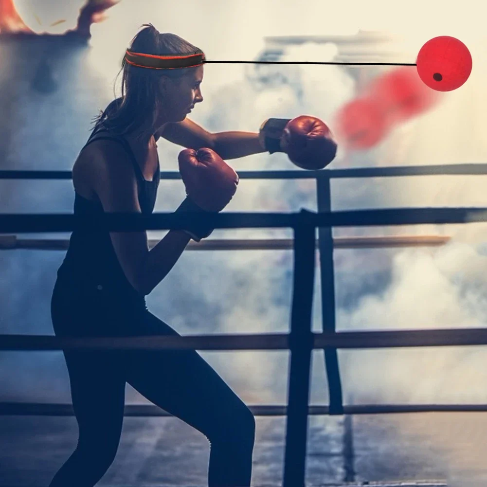 PU Rubber Boxing Head Ball Adjustable Head-mounted Boxing Speed Ball Sanda Training Hand Eye Reaction Fitness Equipment