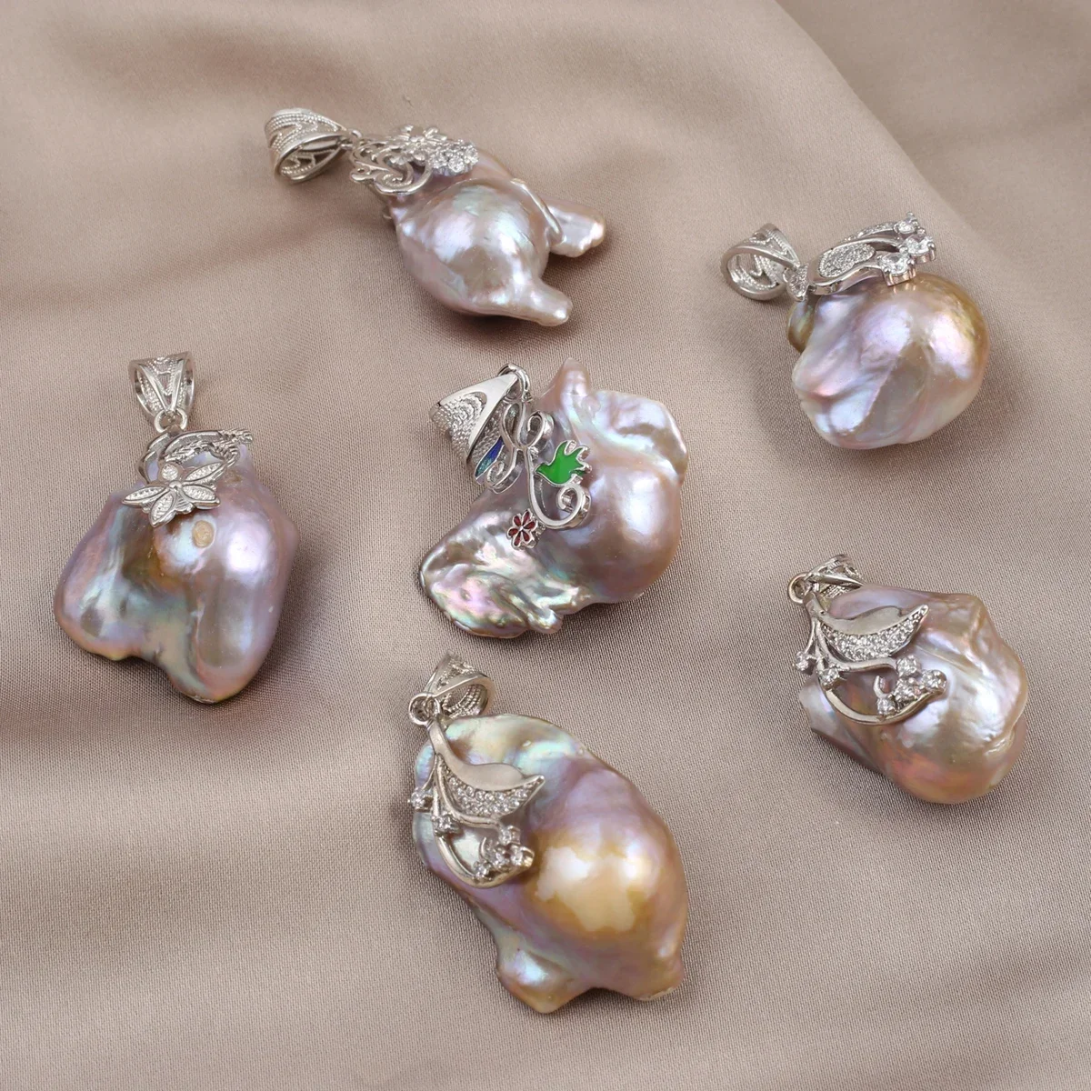 1PC Natural Pearl Pendant Irregular Natural Baroque Pearl Pendant Charm for Making DIY Jewelry Necklace Accessories 30x20mm 2