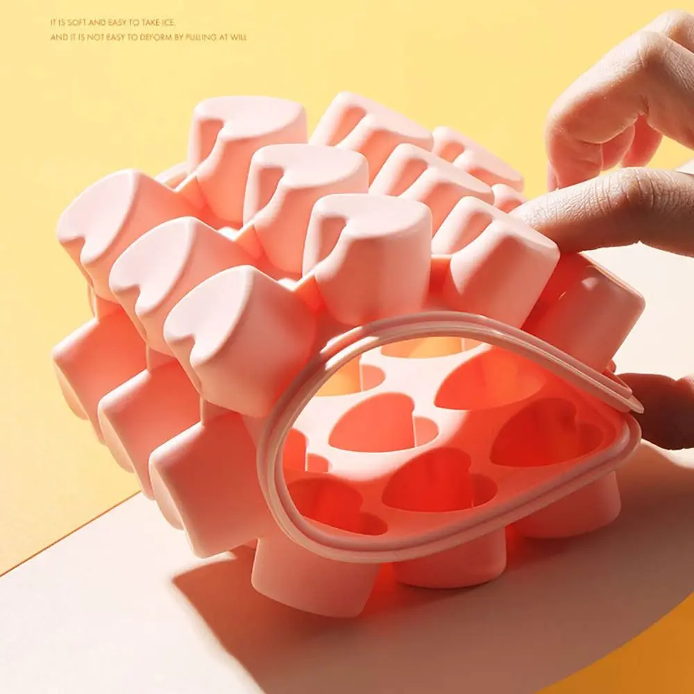 Easy To Demold Silicone Ice Cube Mold Homemade With Cover Tape Ice Box Refrigerator Cute Wind Box Children