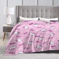 Hello Kitty Super Warm Blanket Travel Plush Throw Blanket Novelty Bedroom Flannel Bedspread Sofa Bed Cover 3