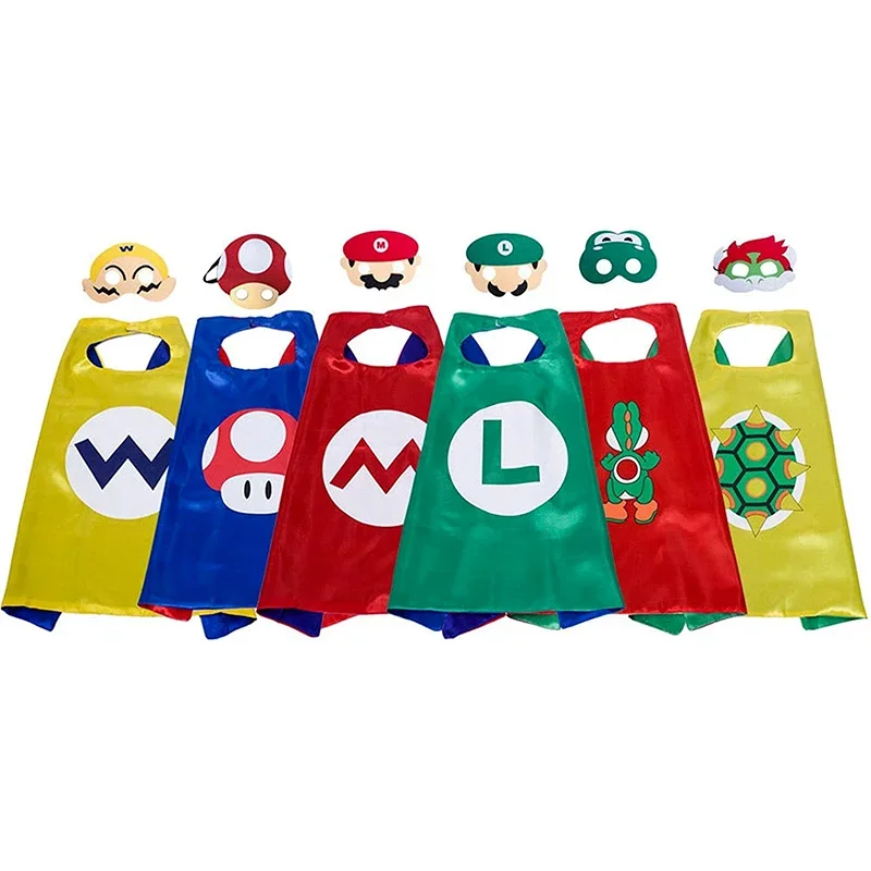 Super Mario Bros Festa Di Compleanno Cpsplay Cartoon Mario Yoshi Kinopio Luigi Koopa Costume Mantello Giocattoli Anime Party Theme Supplies