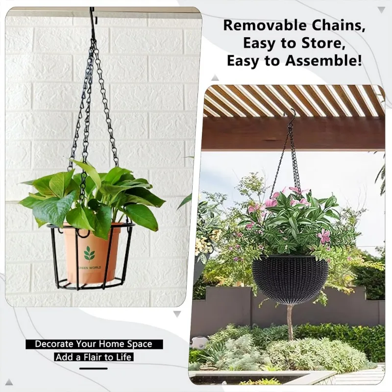 4/1Pcs Hanging Baskets Chains with Hooks Flower Plant Pot Hanger Chain Rattan Hanging Pendant Chain Grow Tool Garden Decorations plant hanger
