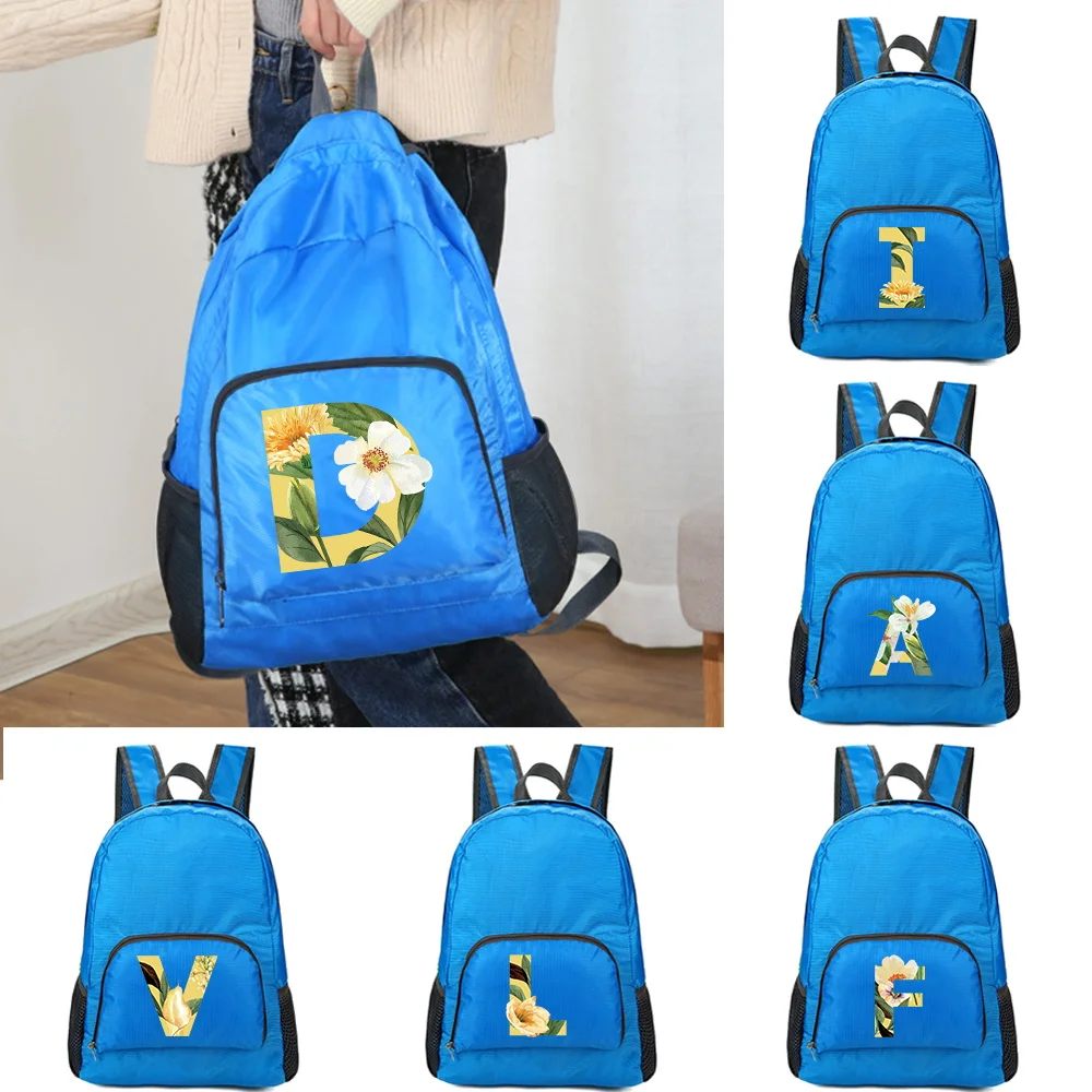 

Waterproof Travel Backpacks Men Climbing Travel Bags Hiking Backpack Outdoor School Bag Floral Letter Series Running Rucksack