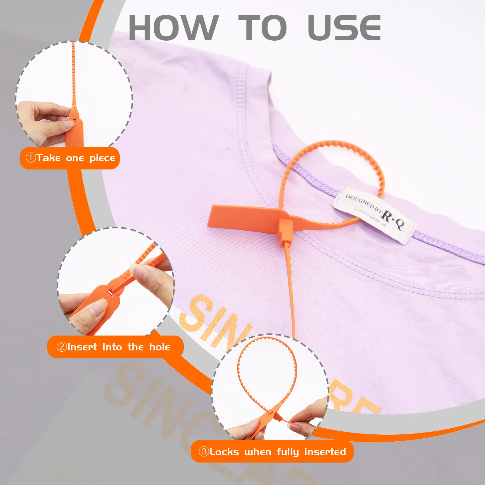 Ancolok 100Pcs Tag Zip Ties Off Labels Plastic Security Garment Clothes Shoe Brand Hang Label Tags Seals