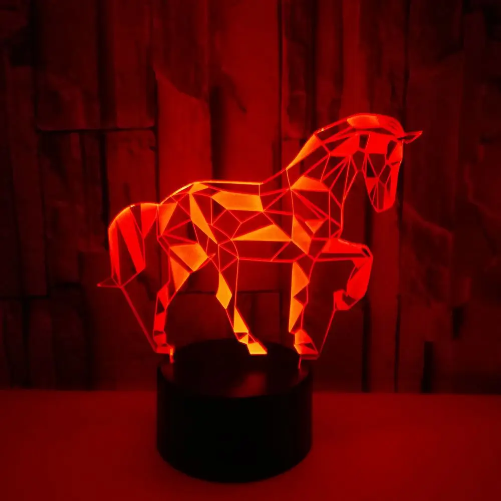 Nighdn 3D Horse Lamp LED Night Light for Kids Room Decor 7 Color Illusion Table Lamp Chid Nightlight Horse Gift for Girls Boys