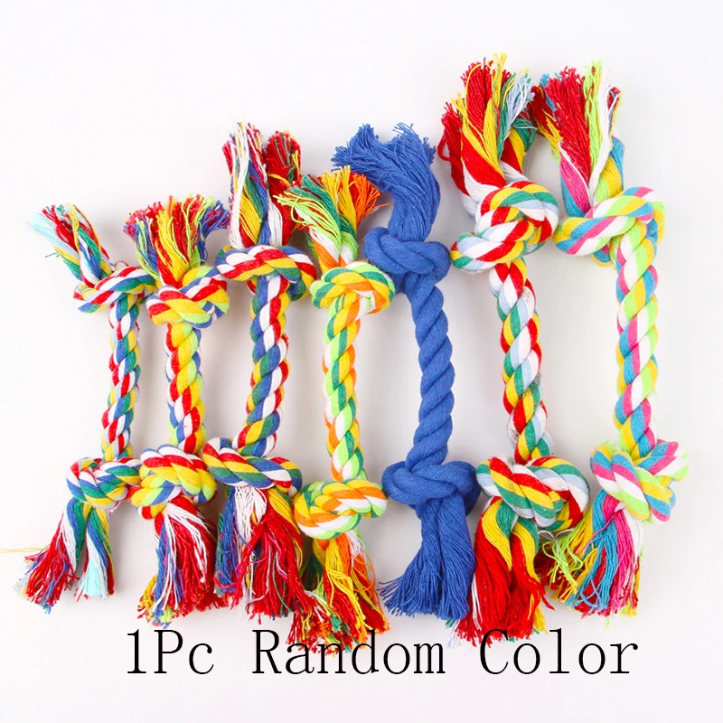1PC 15/18/20/25cm Cotton Rope Pet Dog Toy Dog Cotton Chew Knot Toy Durable Braided Bone Rope Puppy Molar Cleaning Teeth Toys Pet 6