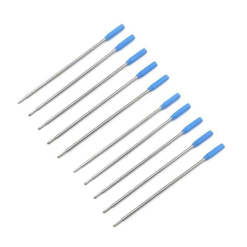 10 Ricariche Per Penna A Sfera Punta Media 1 Mm – Refill Metallici Inchiostro Nero E Blu, Scrittura Fluida