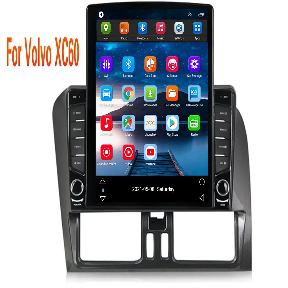 8G+128G Android 13 Car Radio Audio Multimedia Player Tesla Style Carplay Auto 2 DIN For Volvo XC60 2009-2017 GPS Navigation BT