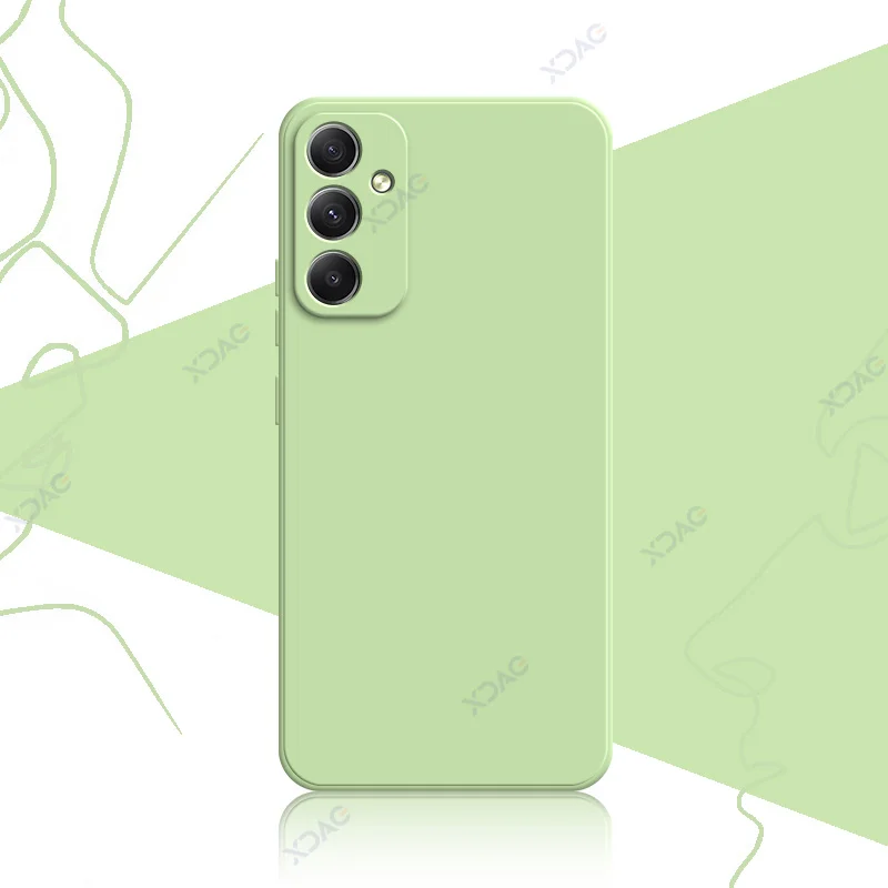 Official Square Liquid Silicone Shockproof Armor Phone Case - Soft Back Cover