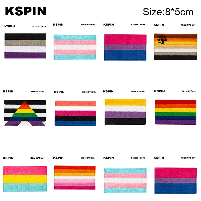 Transgender Pride Asexual Gender Fluid Flag Transgender Pride Stickerei Patches Eisen auf Patch Säge auf Patches – Detail 1
