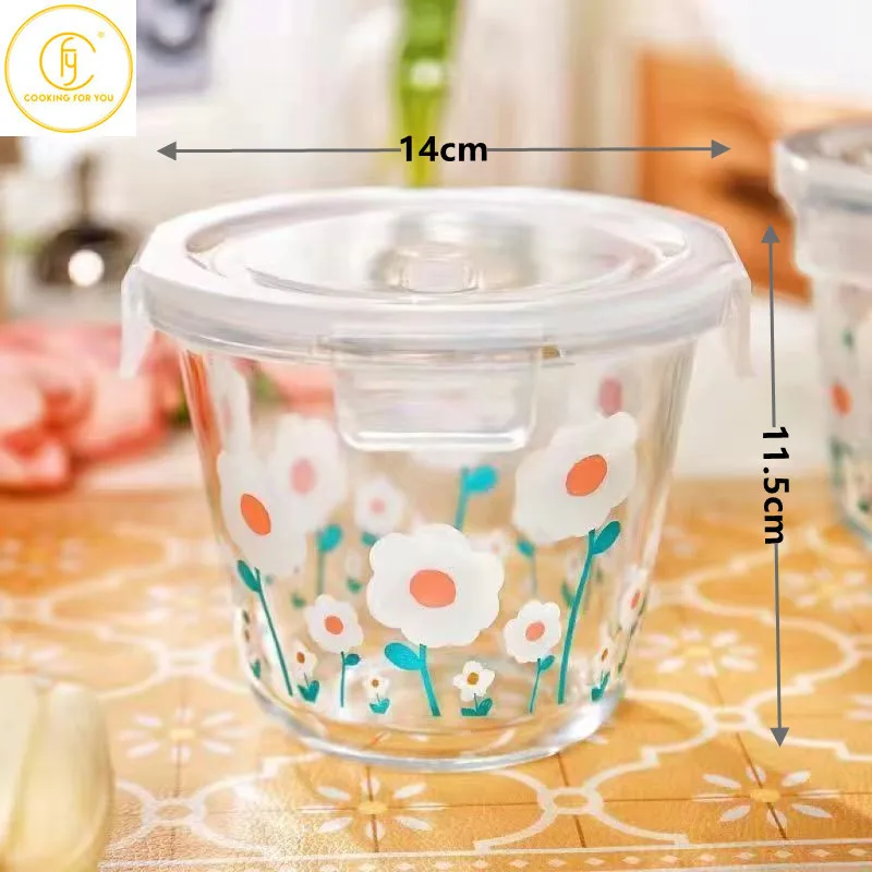 Glass Bowls With Lids Clear Heat Resistant Microwave Food Containers  Kitchen Sealed Bowls Vegetables Fruits Organizer For Eating - AliExpress