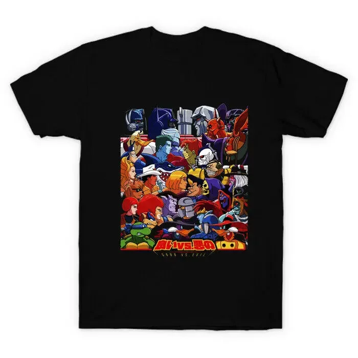The Goood Vs Evil Shera He-Man Optimus Skeletor Shredder Megatron Black T-Shirt