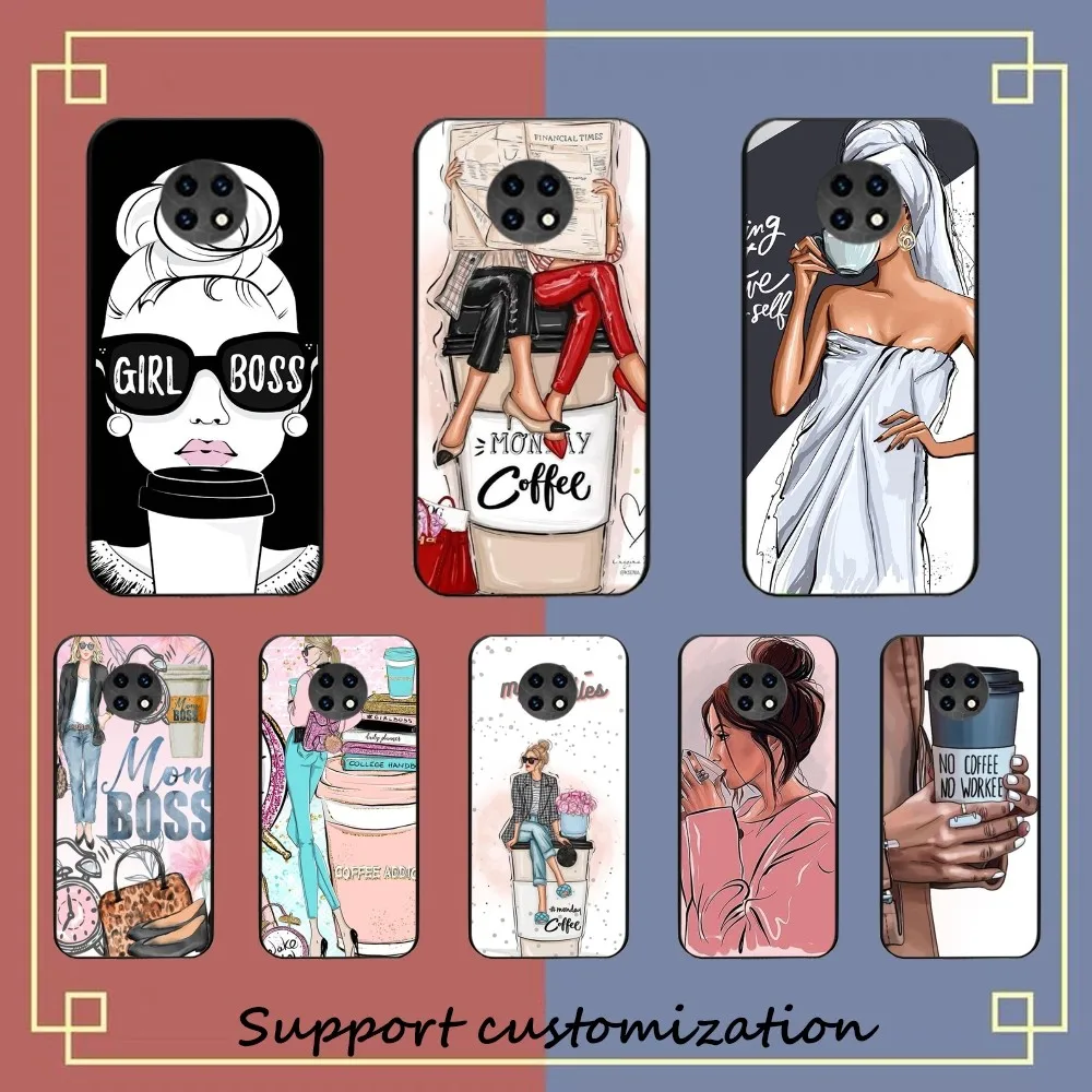 Custodia Per Telefono Da Caffè Girl Boss Per Redmi Note 4X5 A 6 7 8 T 9 9S 10 11 11S 11Epro Poco M3 Pro
