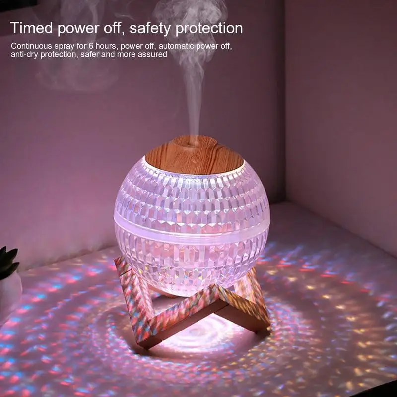 Crystal Ball Diffuser Quiet Night Light Diffuser For Kids Humidifier Lamp Colorful Room Humidifier For Bedroom