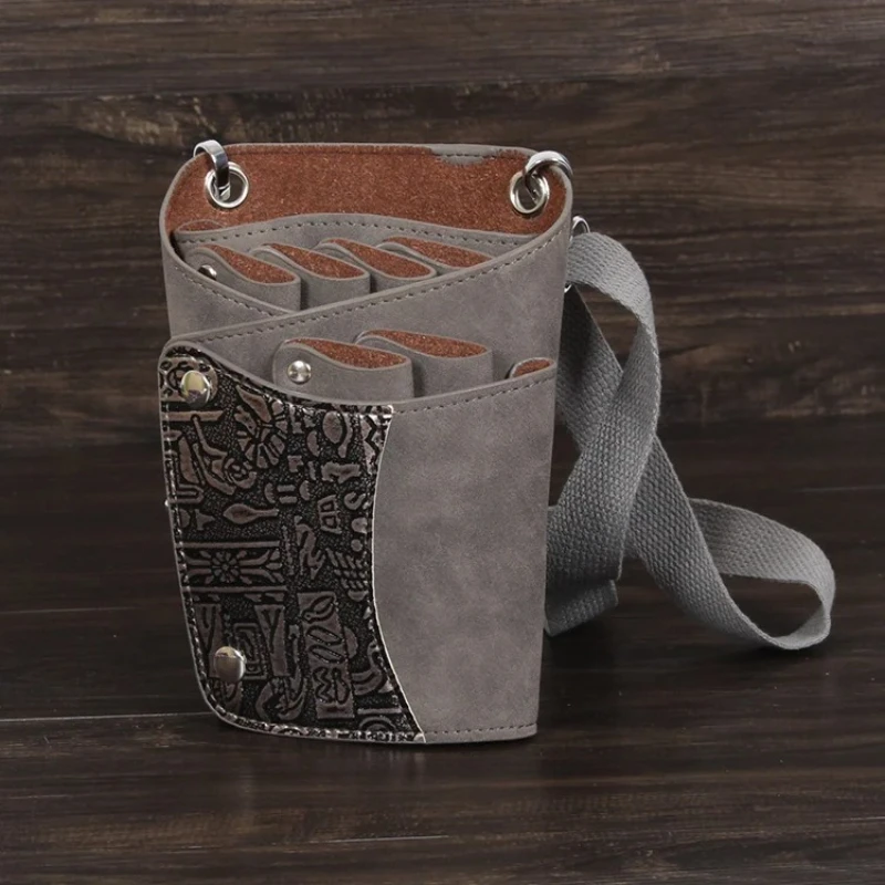 Scissors Bag PU Leather Hair Care Tools Salon Barber Tooled Holster Toolkit Hairdressing Pockets Hairstylist Pouch Bags