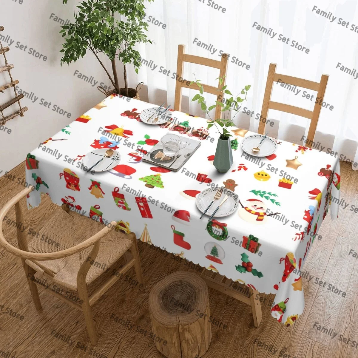 

Square lace tablecloth 54x72 inch waterproof Christmas decorative gift retro, customized for European families