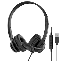 Noise - Cancelling Stereo Wired Headset with 3.5mm/USB Connection for Clear Audio in Virtual Meetings (USB)