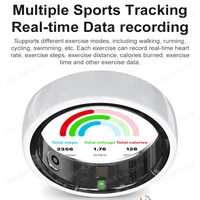 New Men Women Couple Smart Ring Health and Sleep Monitoring Multi Sport Mode Gesture Control 5ATM Waterproof With Charging Case - Image 2