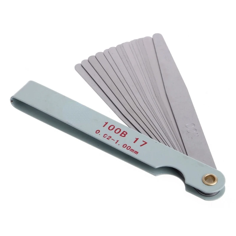 0.02-1mm 17 Blades Measurment Tool Feeler Gauge Thickness Gauges Gap Wedge for Engine Valve Adjustment Percision Measuring Tools