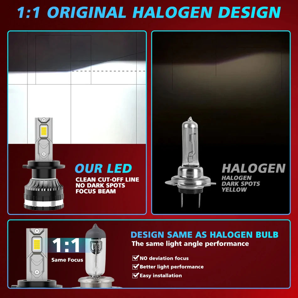 HLXG H4 LED H7 H11 자동차 헤드라이트 전구 6500W 650000LM 고출력 CSP H1 H8 9005 HB3 9006 HB4 9012 HIR2 터보 램프 6000K 자동차 라이트