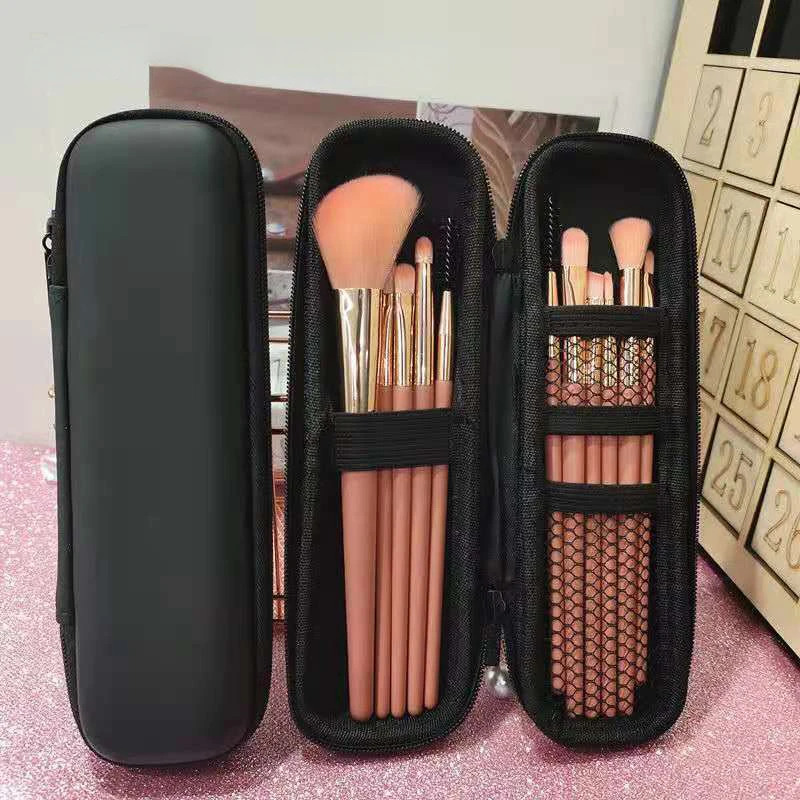 WomenMakeupBrushCasePureBlackSmallCosmeticBagLipstickPen