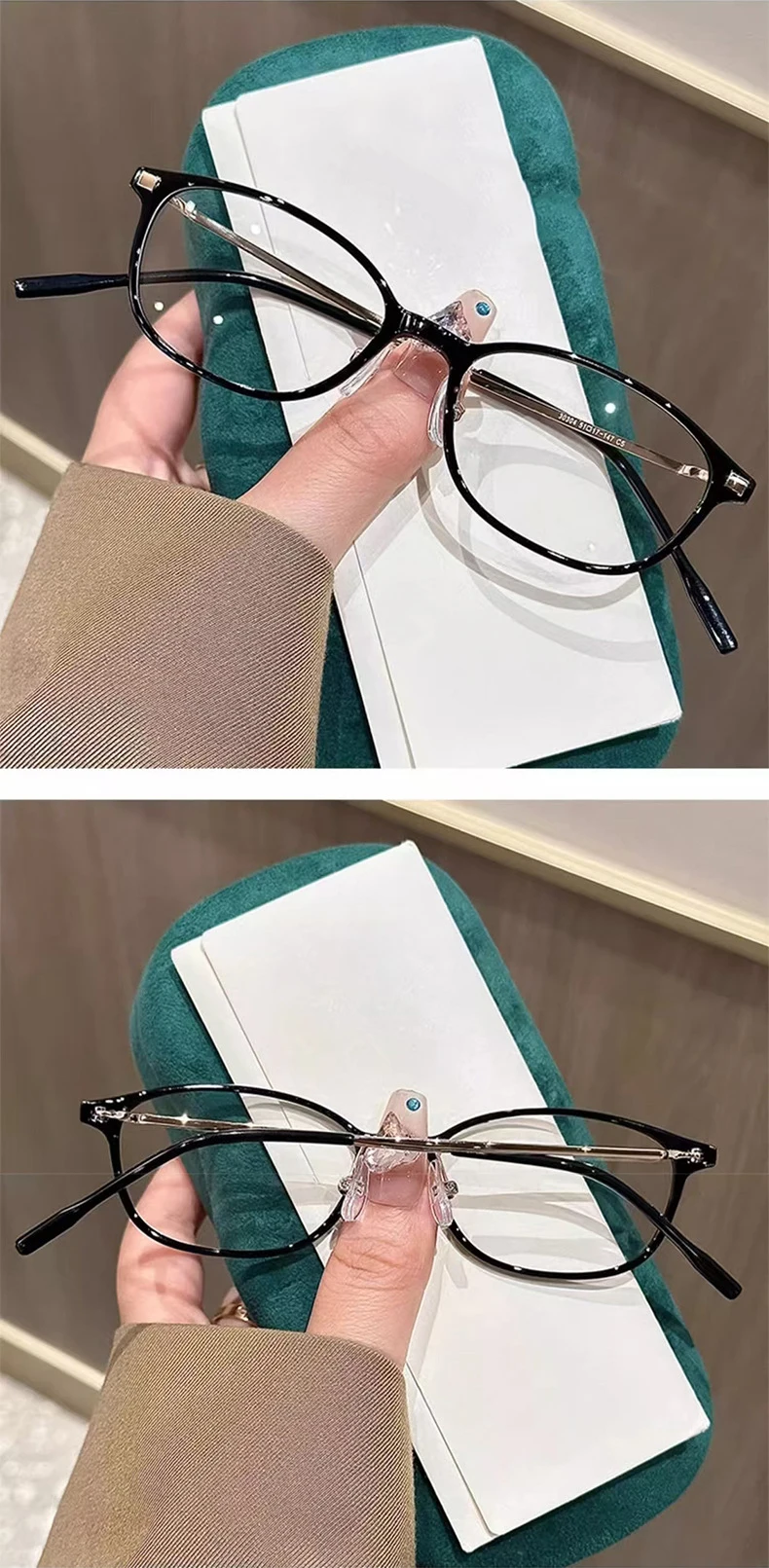 Mode Kleine Rahmen Lesebrille Für frauen High-end Ultra-licht High-definition Ältere Anti-blaues Licht Gläser JH5022 – Detail 14