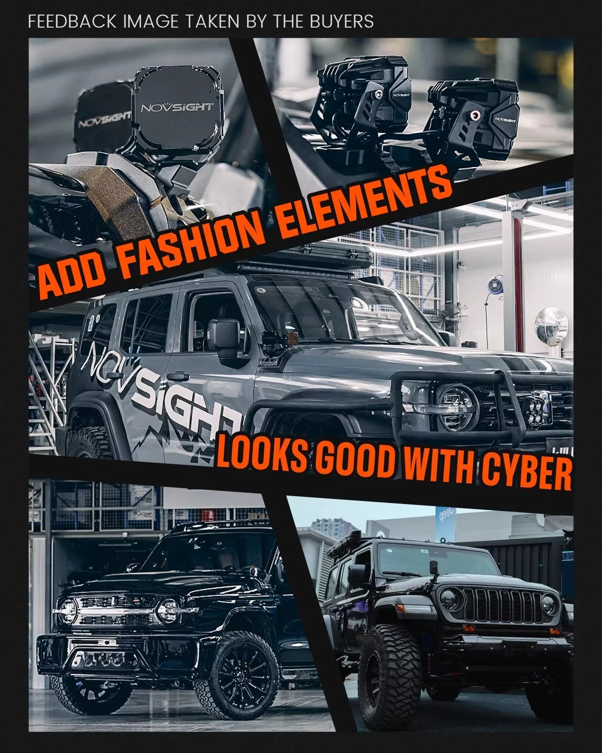 3-inch Cyber Series Off-road Spotlights/ Floodlight Strong Light Long-range Driving Work Lights for Jeep Wrangler for Tank 300 detail image 7