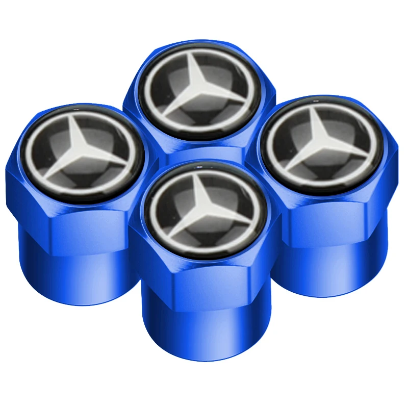 Luxury Car Tire Valve Caps with Emblem - Premium Metal Stickers for Enhanced Interior Aesthetics