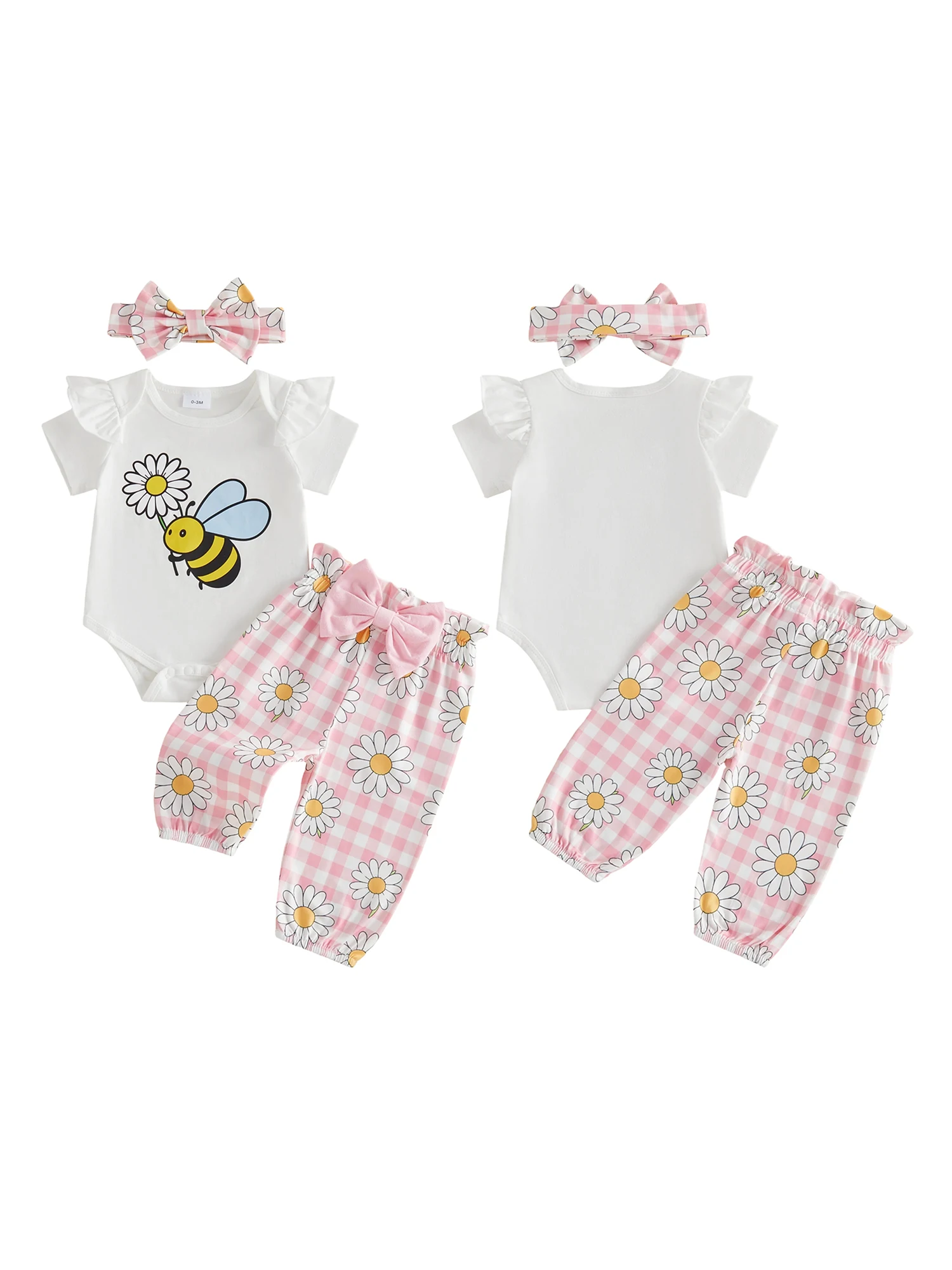 Baby Girl Romper Set w/headband 4