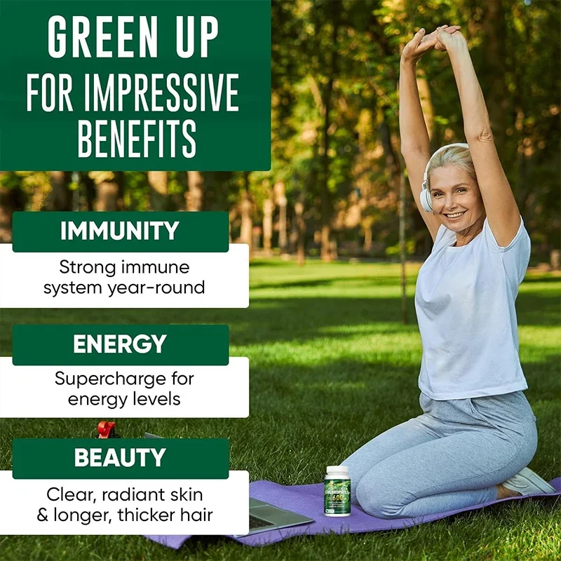 Chlorophyll Capsules 600mg - for Energy, Immunity, Skin & Internal Deodorant 5