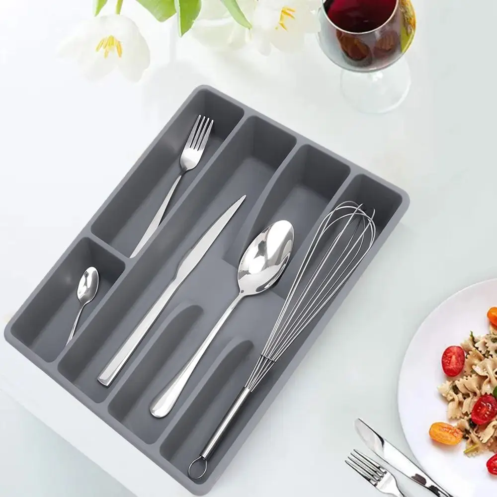 Drawer Kitchen Drawer Organizers Holder Utensil Organizer Cutlery Storage Holder Organizer Tray Plastic Flatware Kitchen Tools