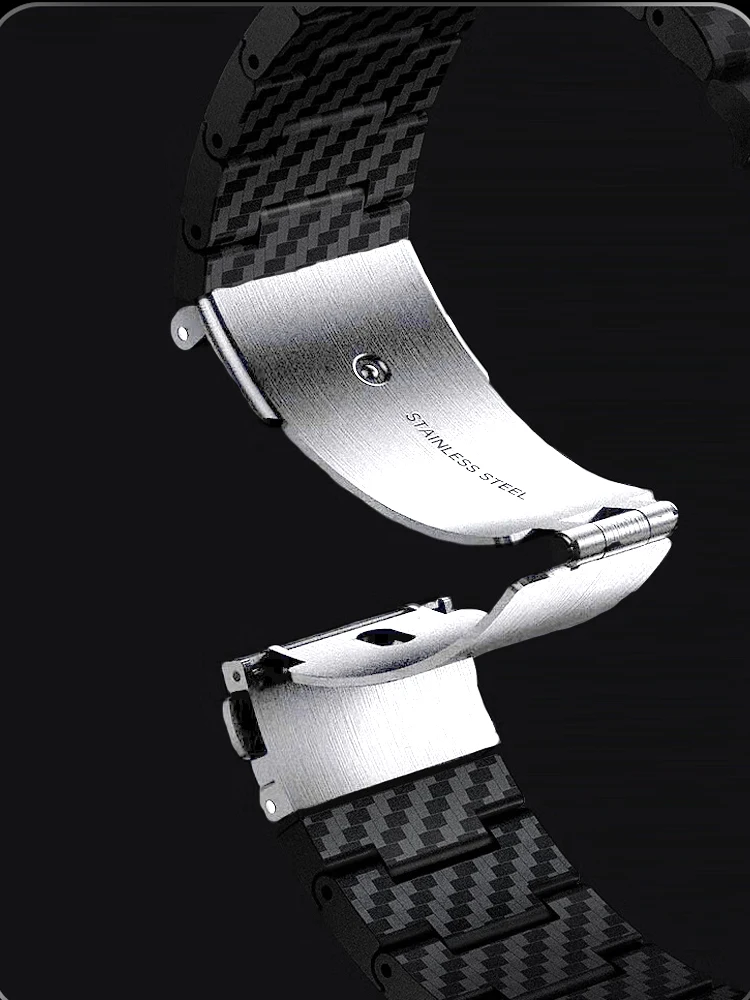 Premium Carbon Fiber Strap - 22mm Replacement Wristband Bracelet