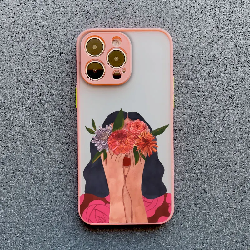 Frauen Mode Gänseblümchen Blumen mädchen Handy hülle für iPhone 15 12 11 Pro Max 13 14 Pro Max Mini 15 14 7 8 plus se2 xr xs x Rücken deckel – Detail 4