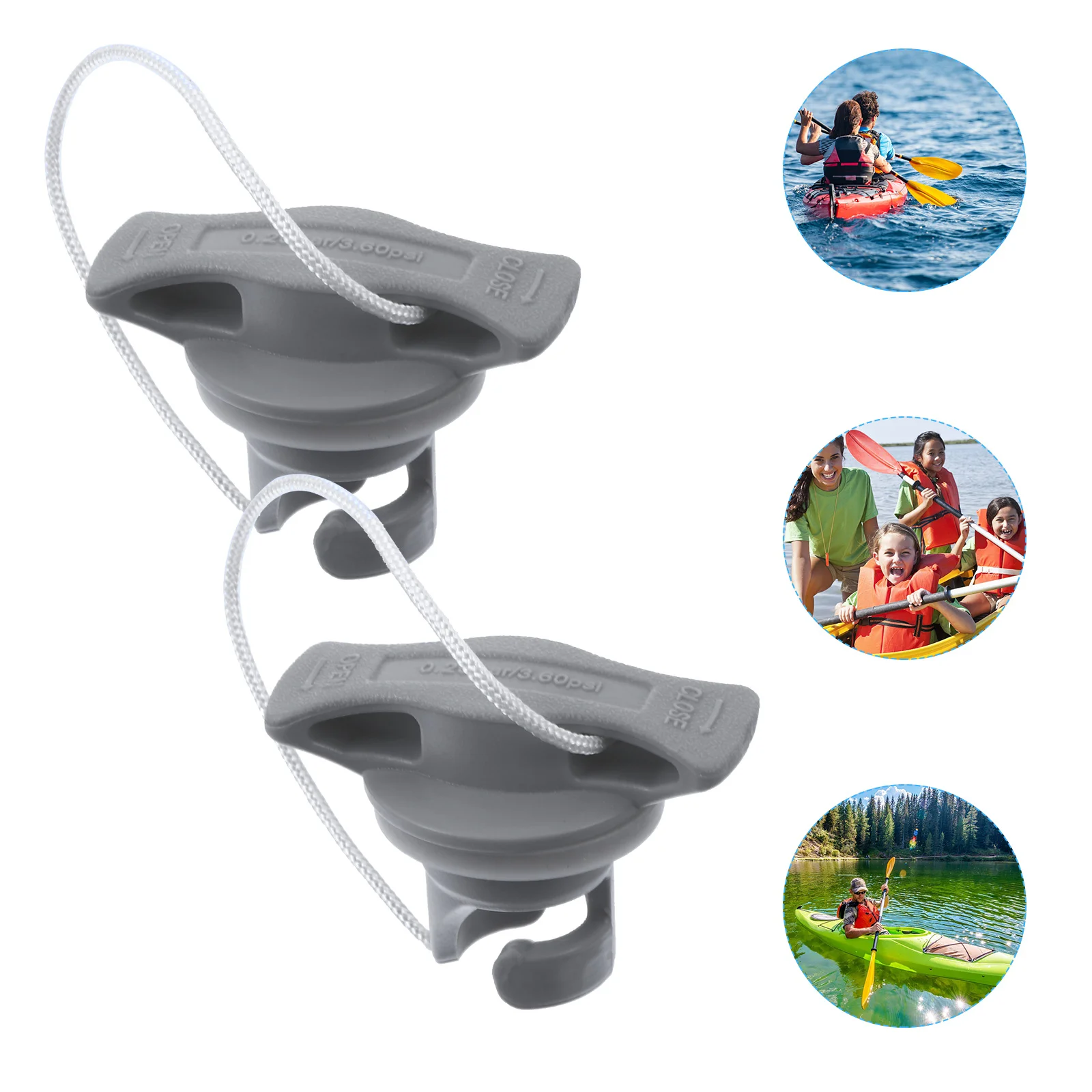 

2 Pcs Rotary Bonnet Boat Gas Cap Air Cover Kayak Adapter Plug Environmental Protection Pvc