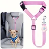 Adjustable Pet Safety Seatbelt Leash for Dogs and Cats - Convenient Car Headrest Tether, Retractable Pet Lead for Home Travel 2