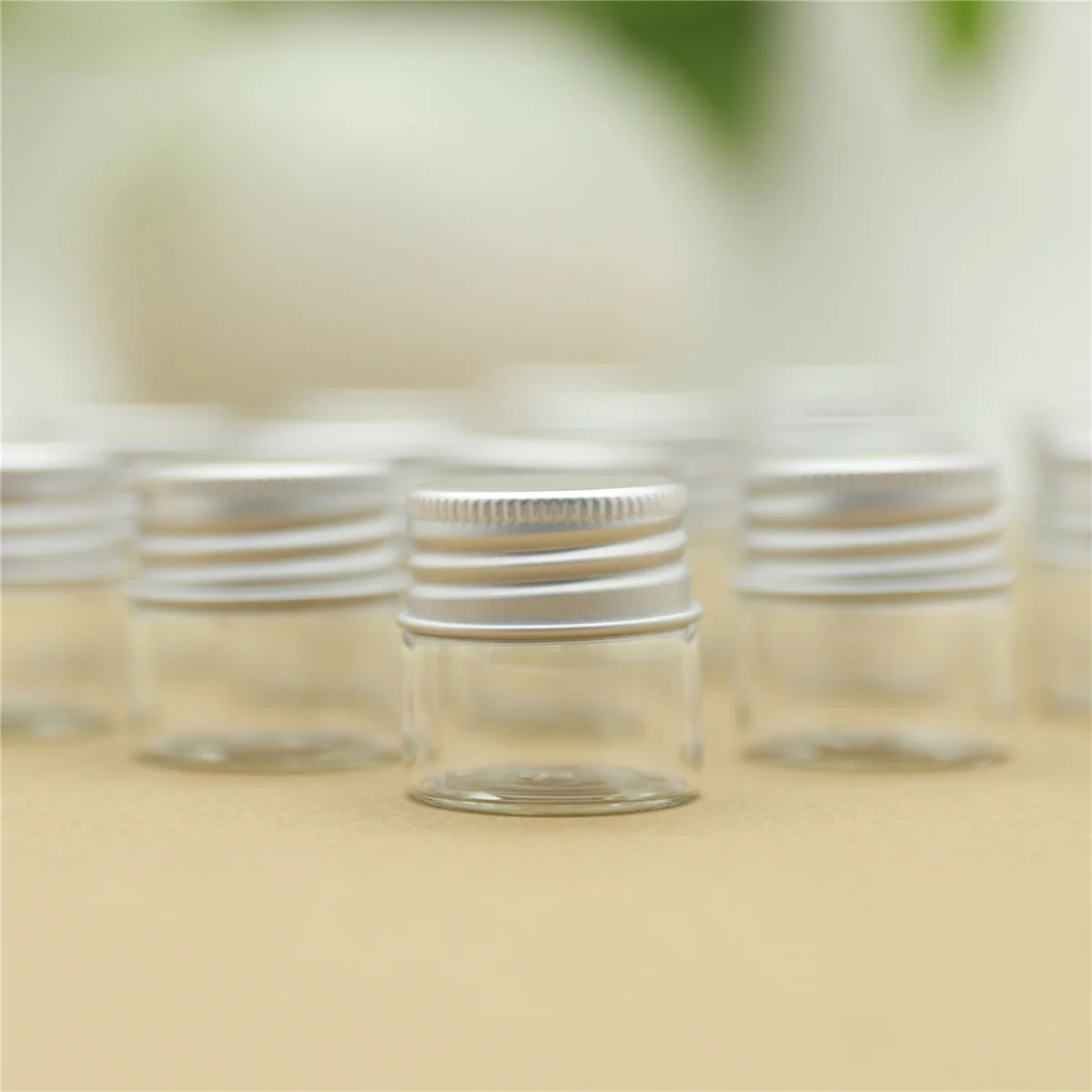 50/100 pcs/lot Small Glass Bottles Aluminum Caps 21*30*30mm 10ml Glass Jars Decorative Containers DIY Craft Vial Bottles