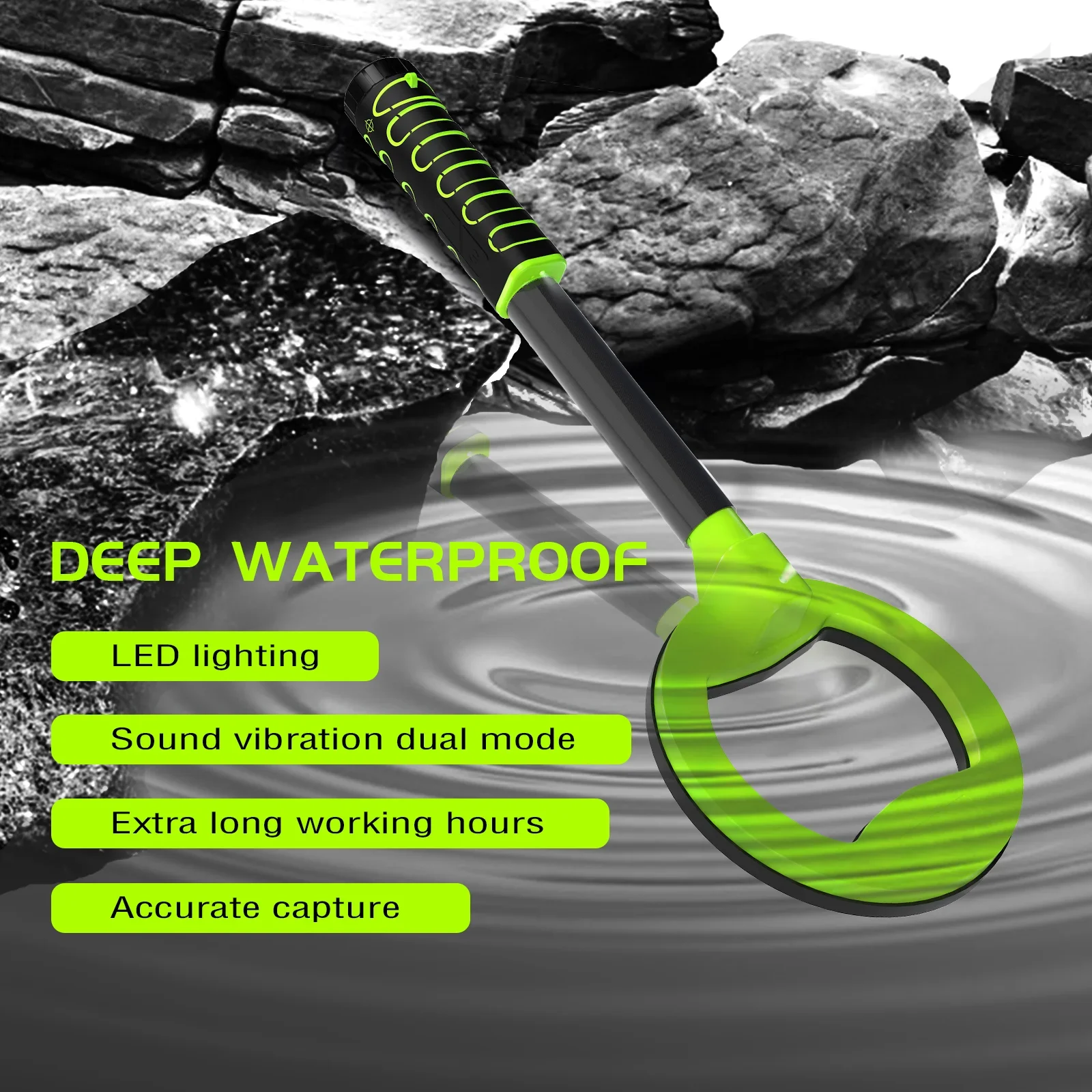 

30m Hunt Detector Pulse And Pointer Metal Treasure Gold Professional Finder For Adults Handheld Kid Underwater Diving Waterproof
